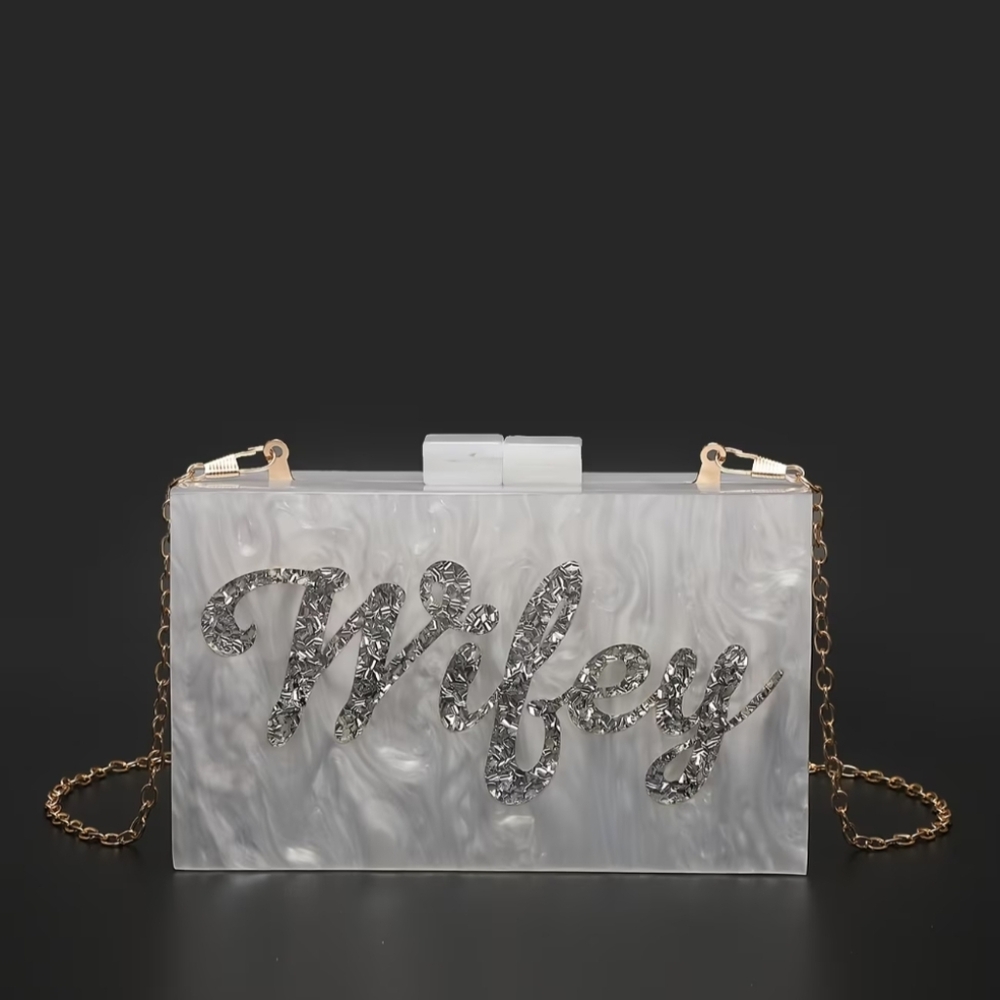 Wifey White Clutch Bag